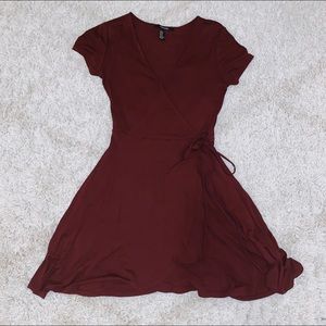 Burgundy Wrap Dress GENTLY USED